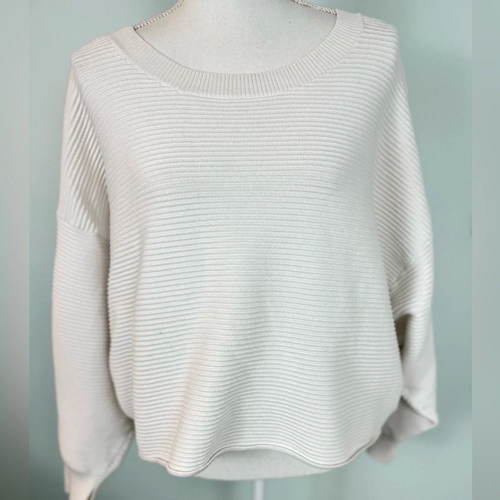 Offline by Aerie Ribbed Oversized Cropped Sweater with Dolman Sleeves - Picture 1 of 10